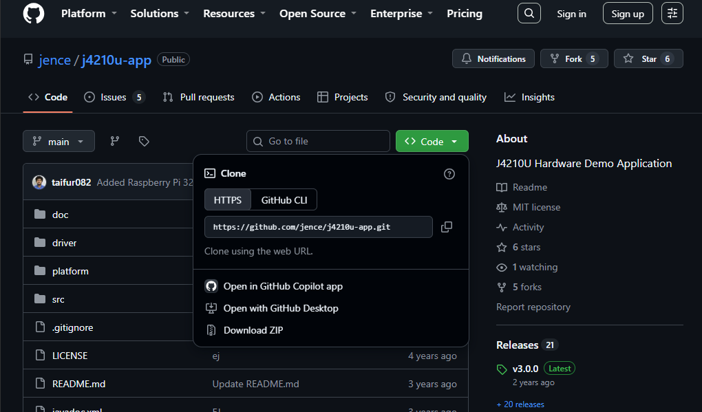 Github repository of the applicaion which is fully open source
