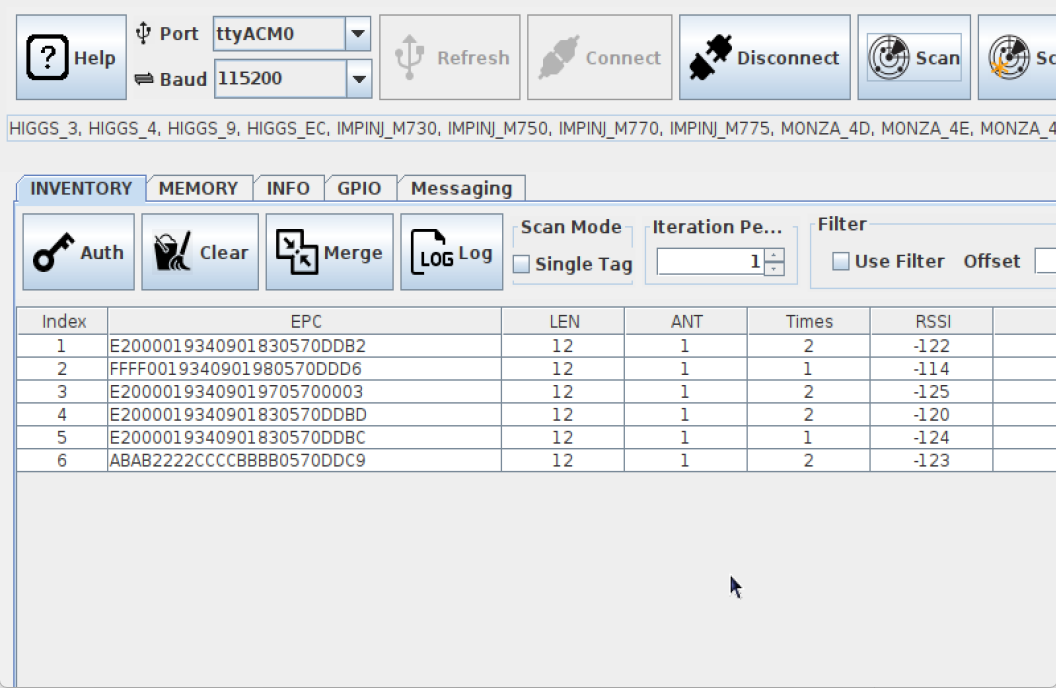 RPI to UHF Reader Tags Scanned