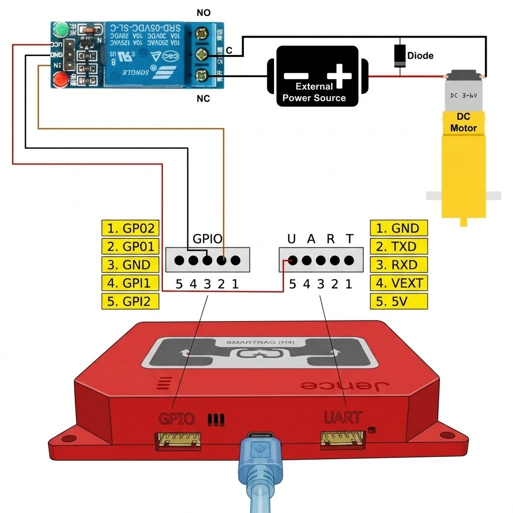 J4220 connection Diagram of the Raspberry PI + Jence RFID Reader Automatic gate Project